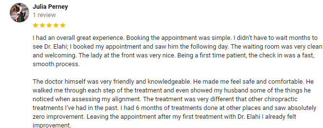 Chiropractic Addison TX Testimonial